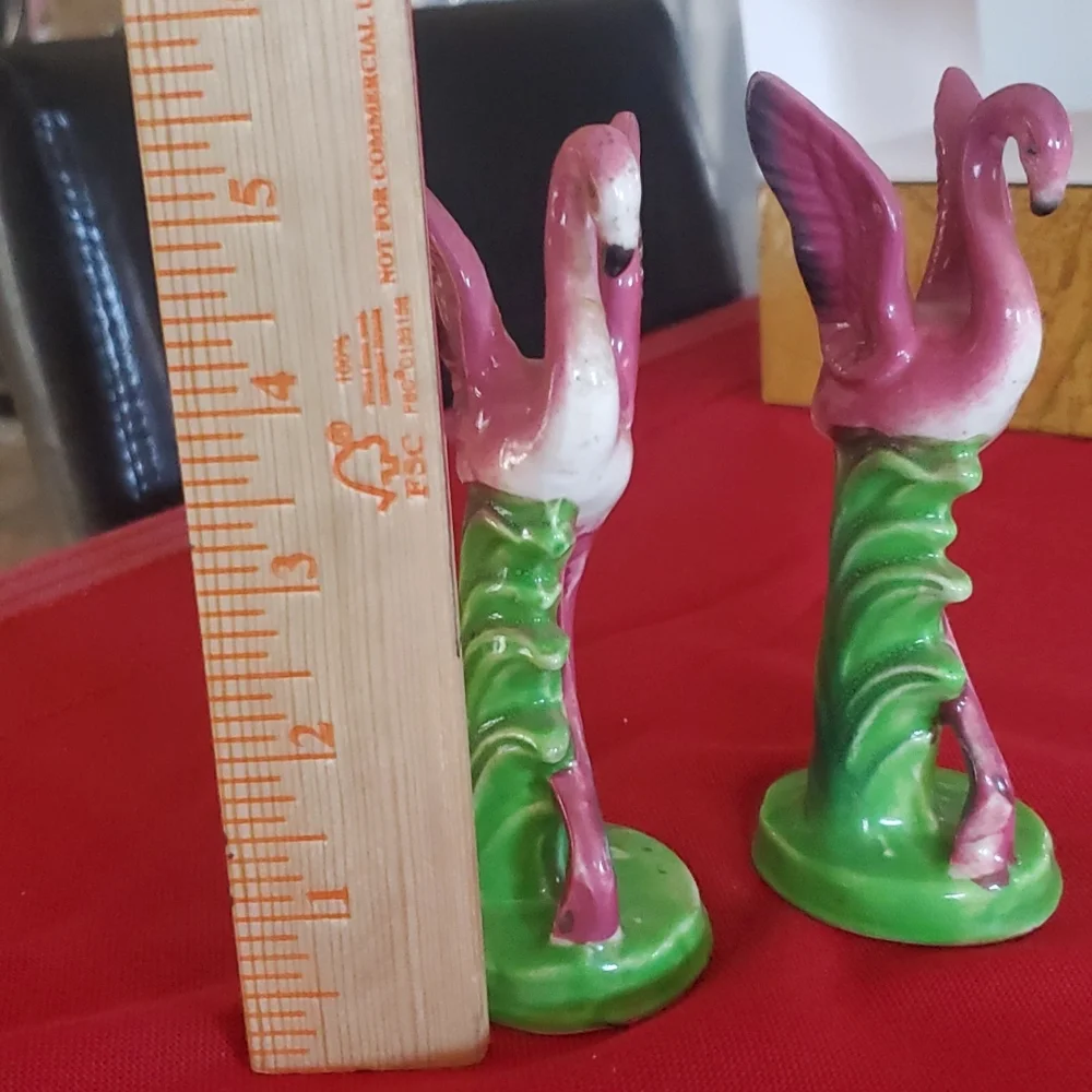 1950's Art Deco MCM Ceramic Pink Flamingo figurines - Picture 7 of 7